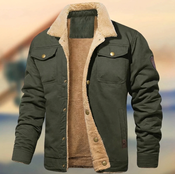 Men's cozy collar casual jacket, ideal for everyday fall and winter layering. Comfortable outerwear.