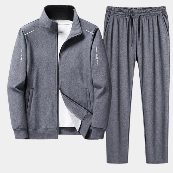 Comfortable men's casual tracksuit: a stylish hoodie and soft joggers for ultimate loungewear & activewear.