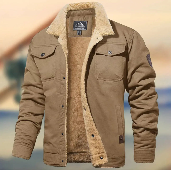 Practical men's winter jacket, cozy and warm with a soft teddy lining. Essential outerwear for cold weather fashion.