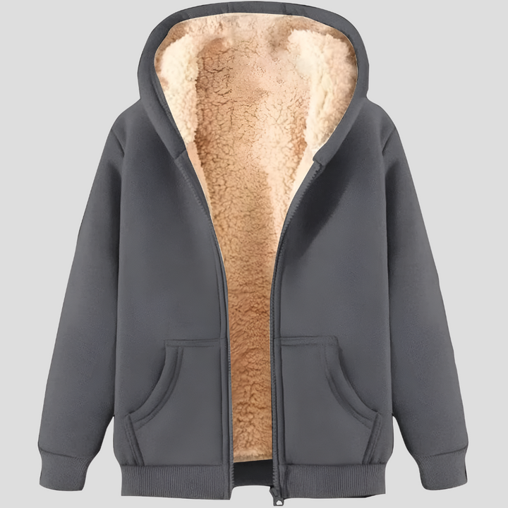 Full zip men's hooded jacket, stylish & warm for winter fashion & casual wear.