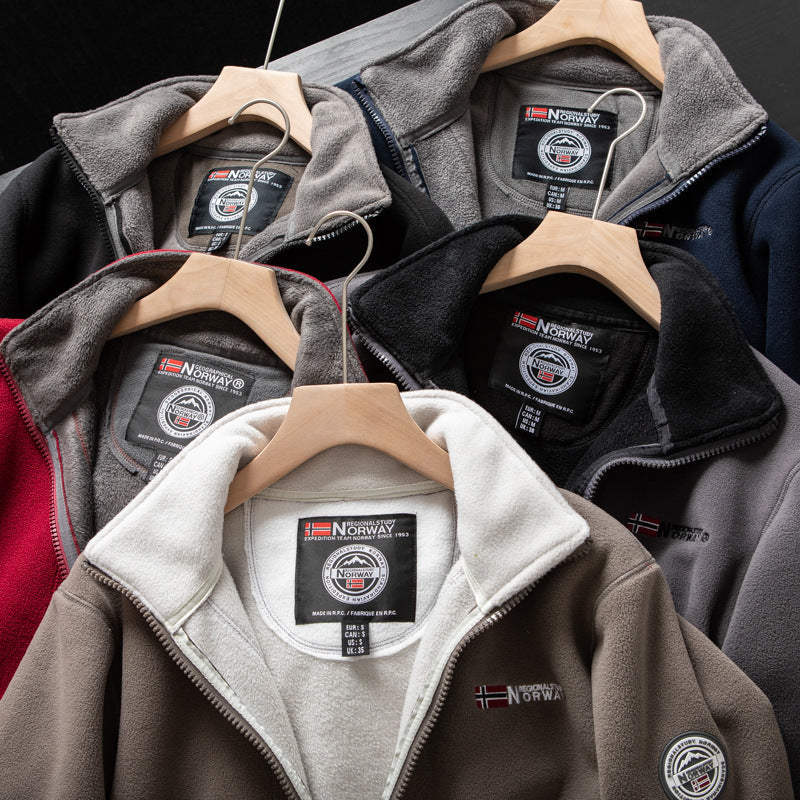 Stylish men's casual winter coat with thermal insulation. Ideal warm outerwear for cold weather & layering.