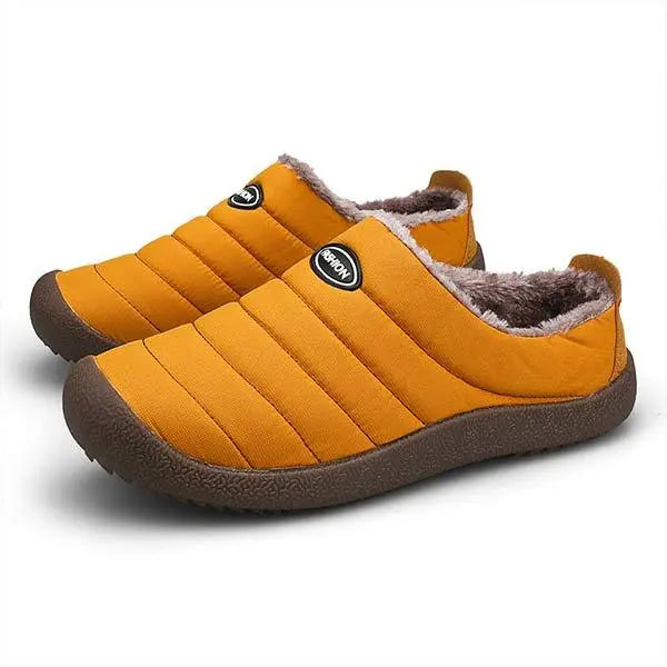Men's comfortable slip-on winter house shoes, ideal for a relaxing evening at home.