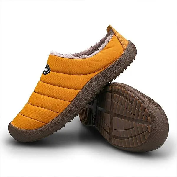 Durable men's warm winter slip-on slippers, comfortable and supportive for everyday indoor use.