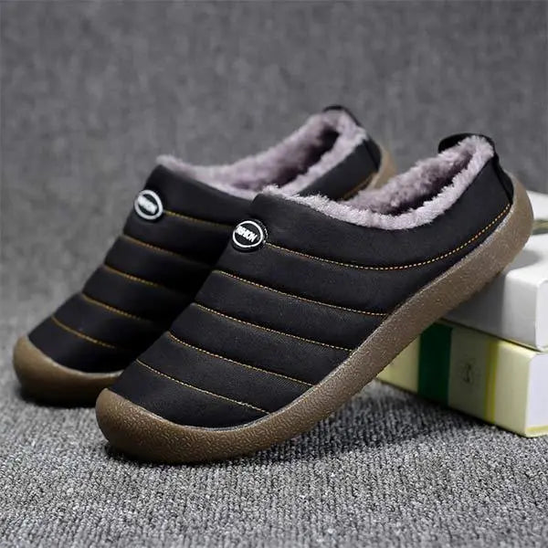 Premium men's cozy winter slip-on house shoes, ultimate comfort and warmth for indoor wear.