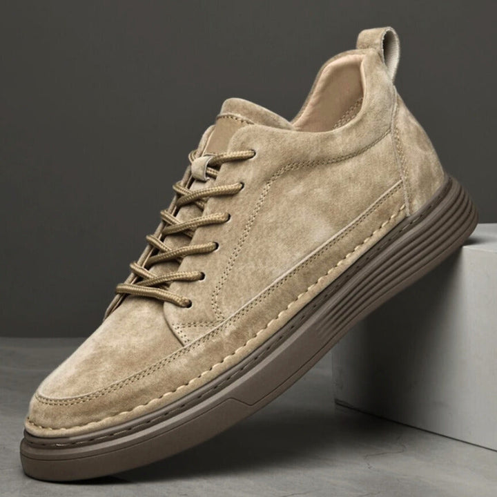 Men's cushioned low top sneakers for all-day comfort. Ideal casual lace-up walking shoes for everyday wear.