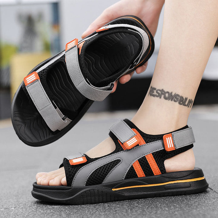 Durable men's sport sandals with supportive cushioning, adjustable straps, & secure non-slip sole.