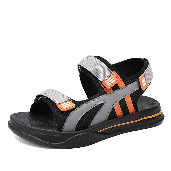 Stylish men's casual sport sandals with cushioned footbed and adjustable hook-and-loop straps for summer.