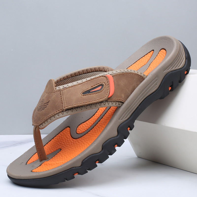Enjoy outdoor comfort with these men's cushioned toe post flip-flops, perfect for summer.