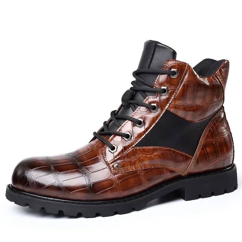 Premium Men's Dante brown leather boots, an elegant and stylish handcrafted footwear choice for formal occasions.