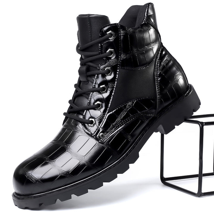 Stylish Men's Dante black dress boots, handcrafted with attention to detail for sophisticated formal and fashion wear.