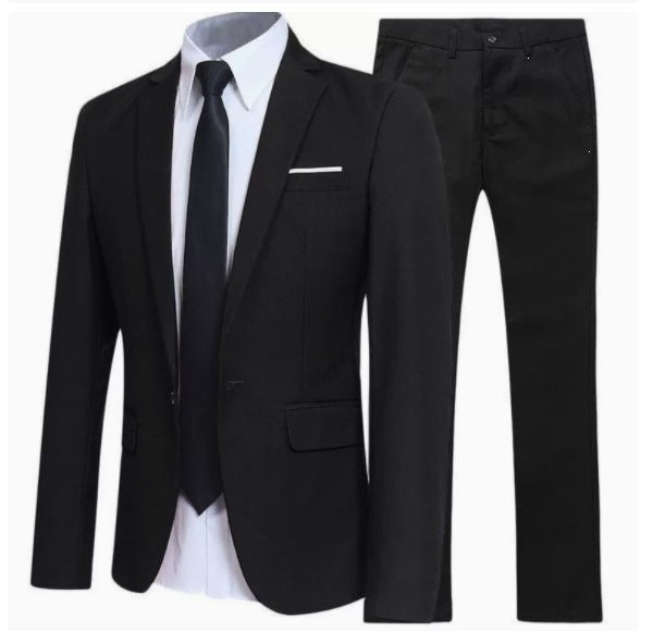 Stylish men's digital print patterned slim fit suit set. Perfect for smart casual autumn & spring fashion.