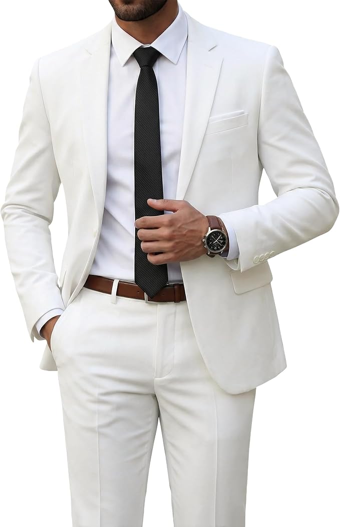 Men's slim fit digital print jacket & pants suit set. Contemporary men's fashion, ideal for leisure wear.