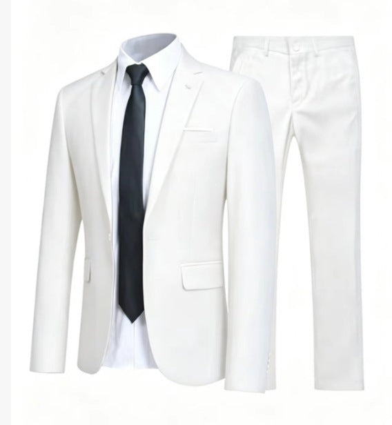 Modern men's smart casual slim suit set with unique digital print. Great for spring/autumn fashion.
