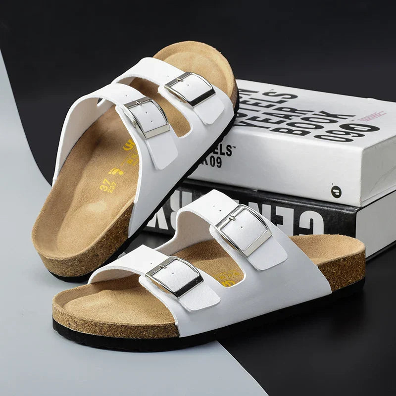 Stylish men's fashion sandals featuring double adjustable straps for a secure, comfortable summer fit.