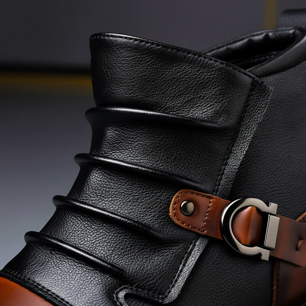 Men's everyday comfort boots with cushioned support & slip-resistant sole. Durable all-weather footwear, rugged style.