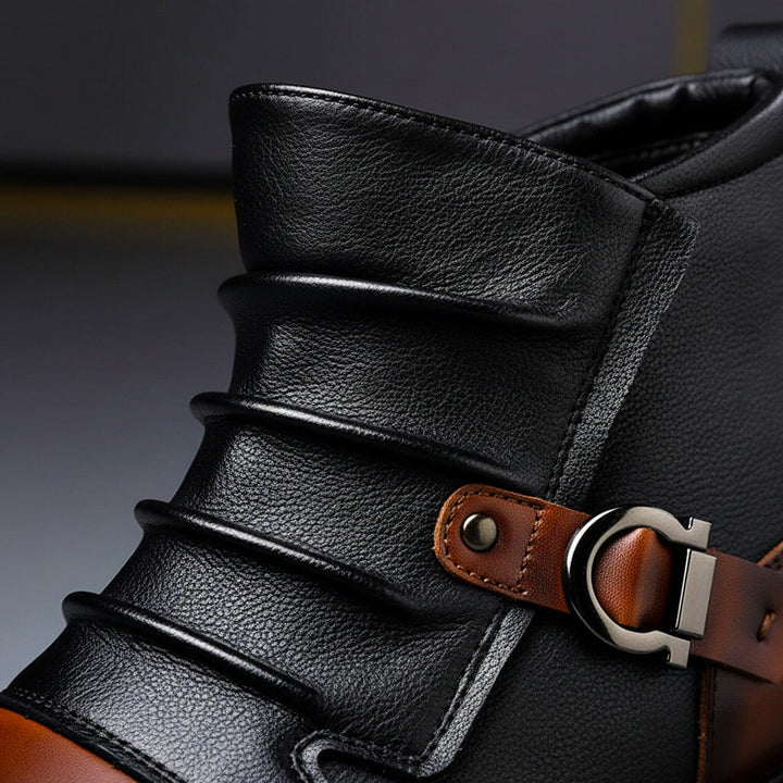Men's everyday comfort boots with cushioned support & slip-resistant sole. Durable all-weather footwear, rugged style.