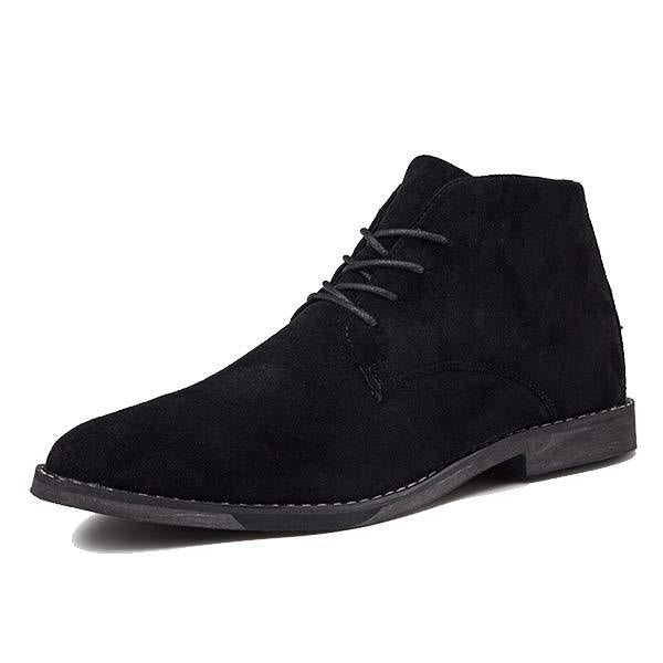 Brown leather men's ankle boots, durable, supportive, and cushioned for ultimate comfort in fall and winter.