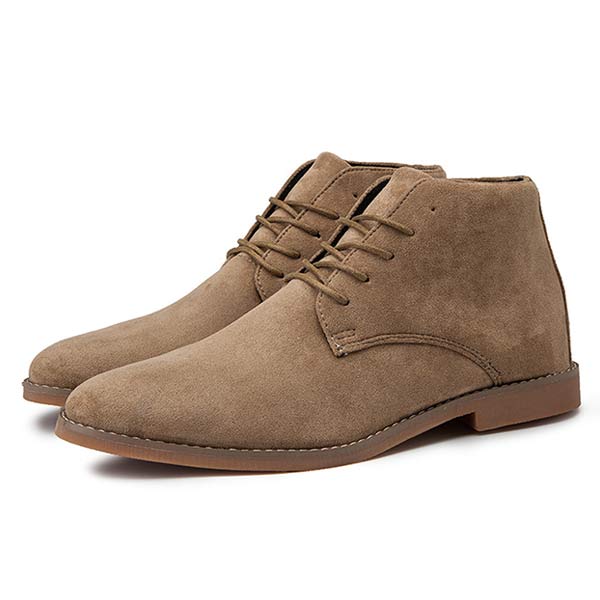 Casual men's lace-up ankle boots, perfect for fall & winter, offering durable support & cushioned comfort.