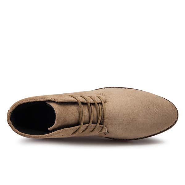 Side view of men's comfortable ankle boots, featuring supportive fit, durable construction, and fall/winter readiness.