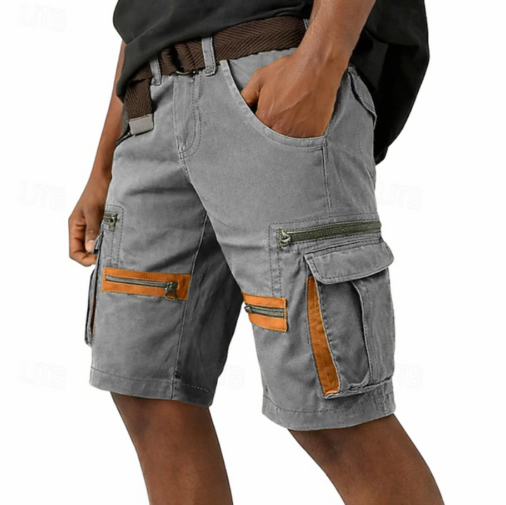 Practical men's outdoor cargo shorts with multiple pockets, ideal for hiking, active wear, and casual summer travel.