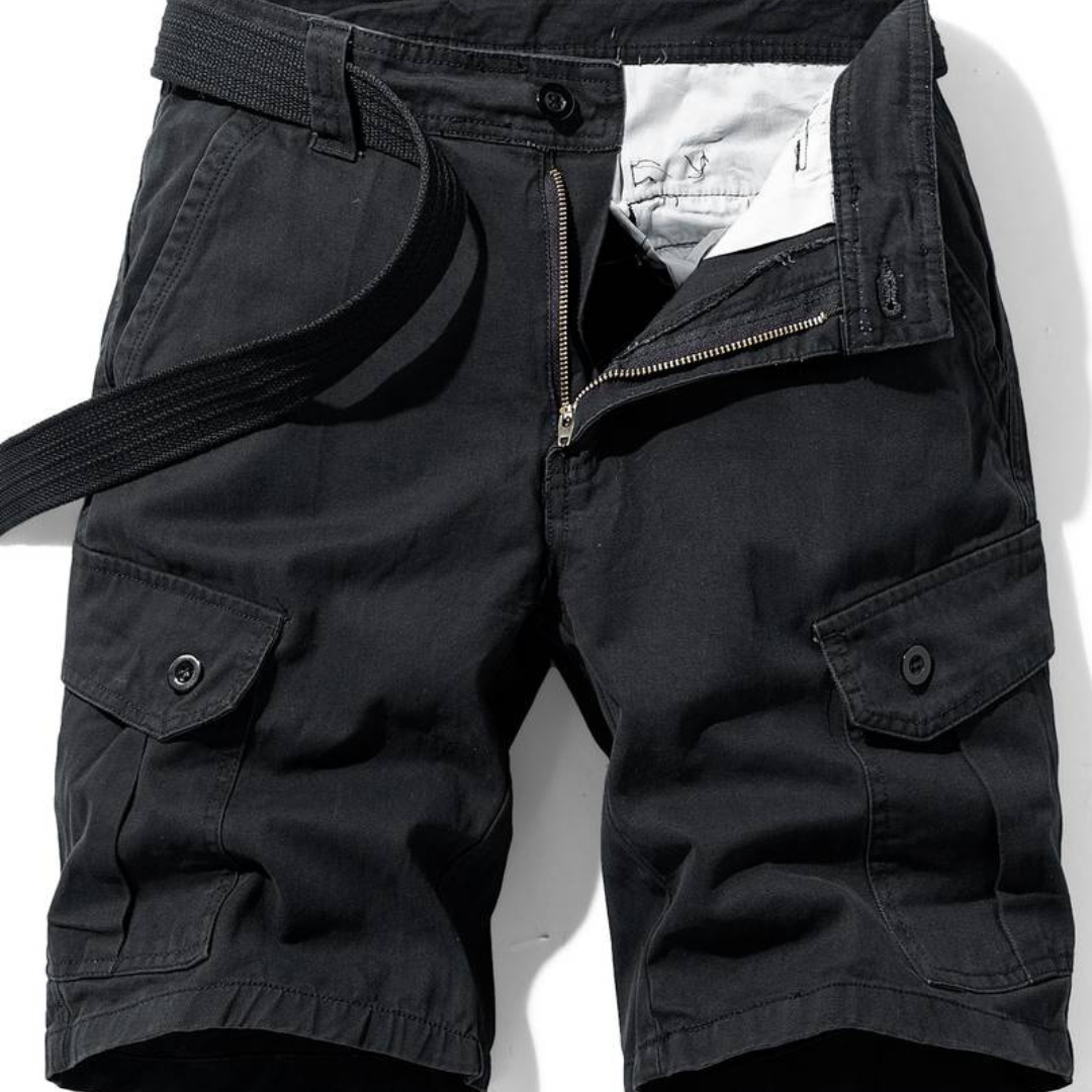 Men's durable cargo shorts, multi-pocket design, perfect for casual outdoor adventures & everyday summer wear.