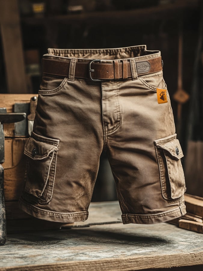 Rugged men's outdoor cargo pants, durable fabric & comfortable for workwear or casual adventure. Relaxed fit.