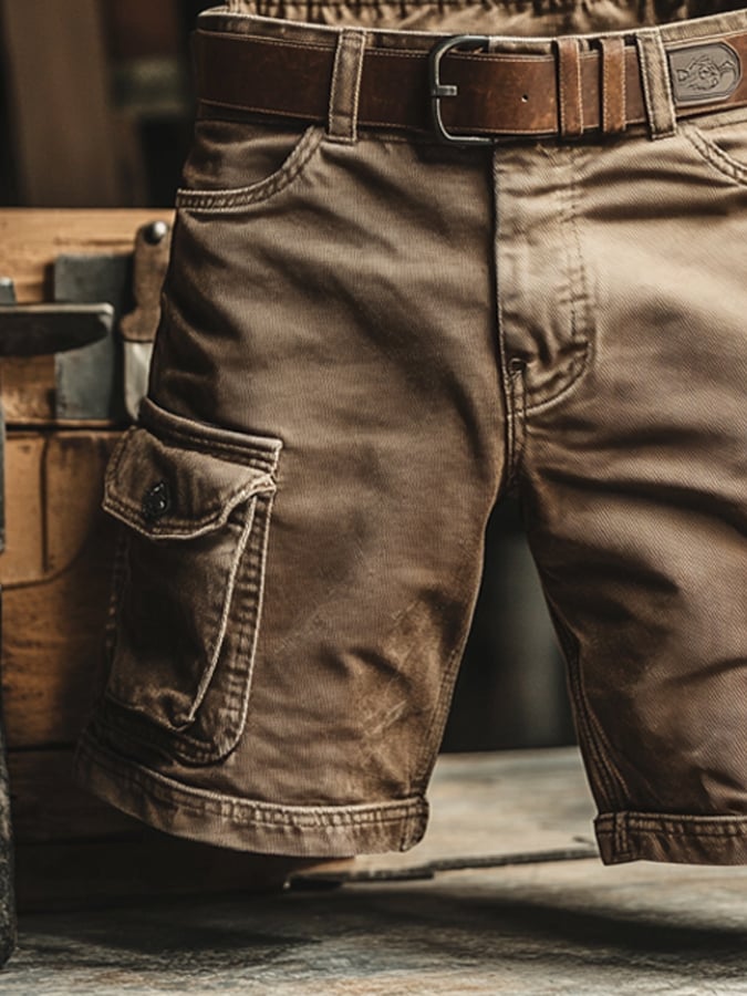 Durable men's cargo pants with multiple utility pockets, ideal for casual outdoor activities & everyday wear.
