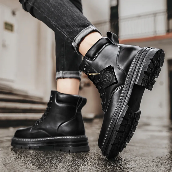 Practical men's outdoor boots, lace-up design for excellent support and rugged comfort.