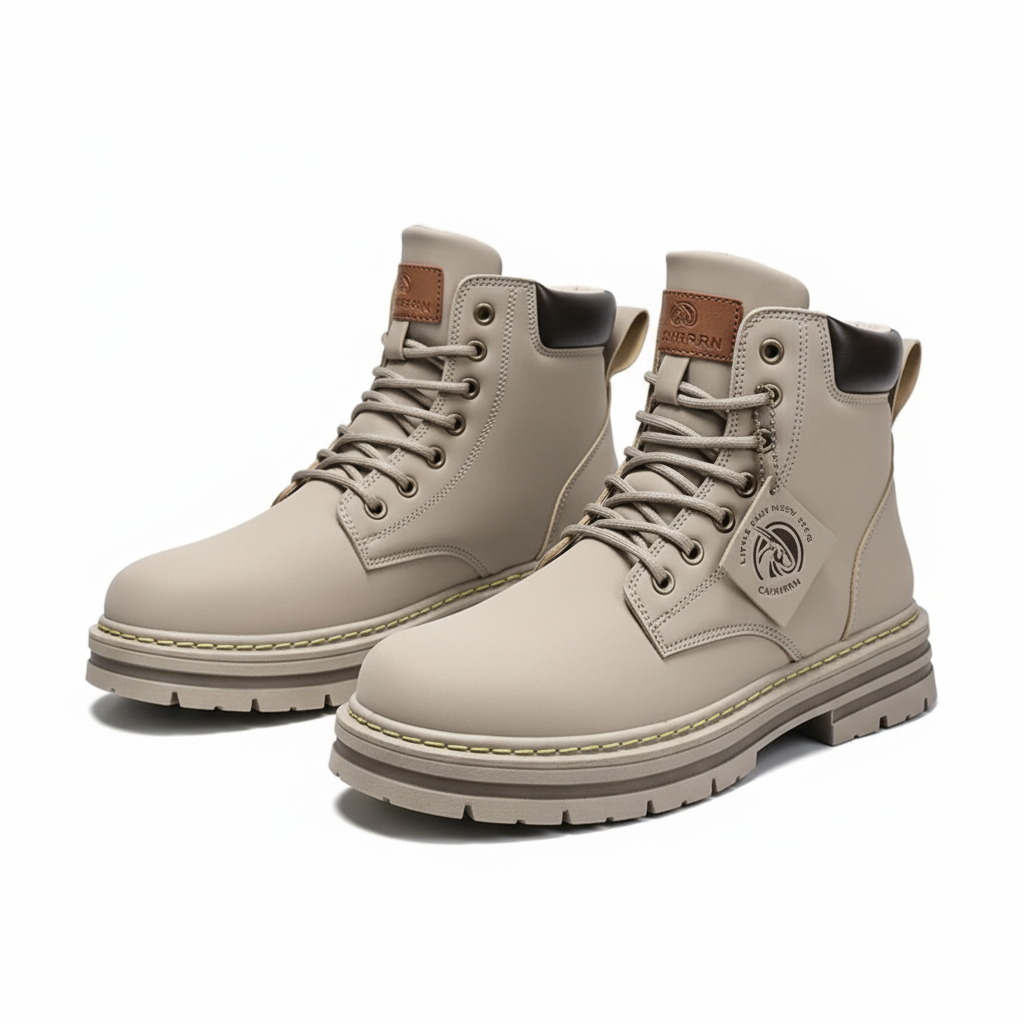 Rugged men's utility boots with strong laces, built for durability & all-day comfort.