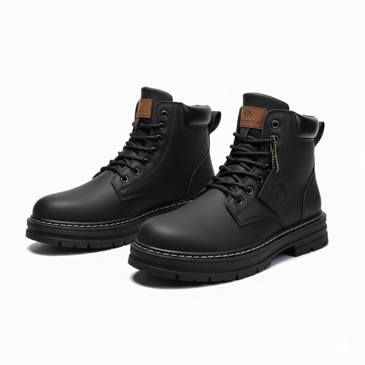 Heavy-duty men's work boots, featuring sturdy lace-up design for ultimate support & protection.