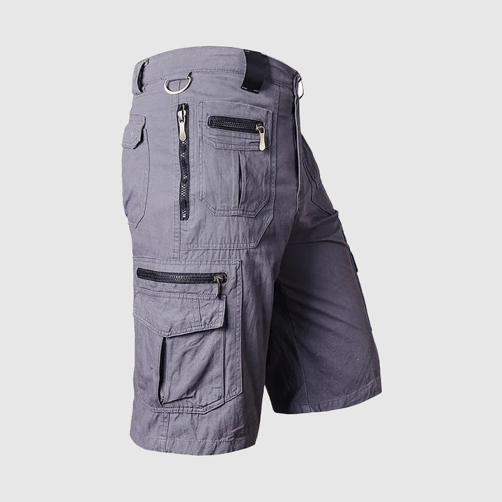Men's durable cargo shorts with multiple pockets, designed for outdoor adventures and everyday comfort.