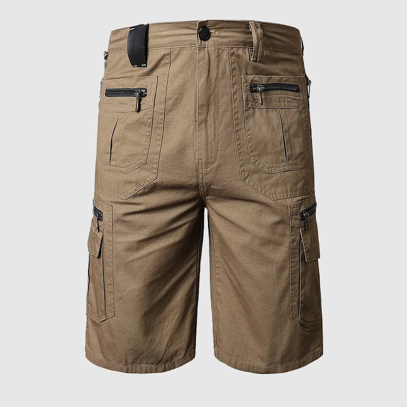 Versatile men's utility cargo shorts with multiple pockets, durable for outdoor sports & everyday casual wear.
