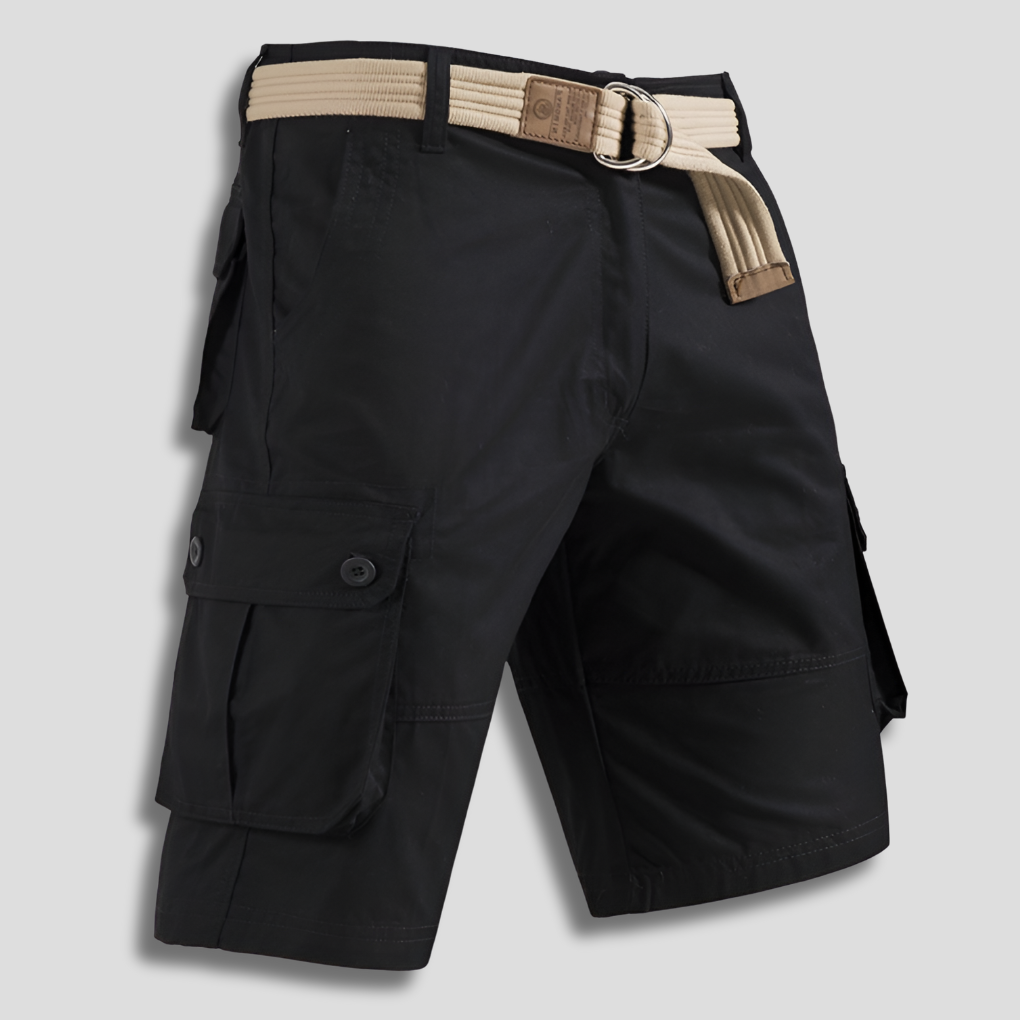 Durable men's outdoor cargo shorts, perfect for summer, featuring a comfortable multi-pocket design.