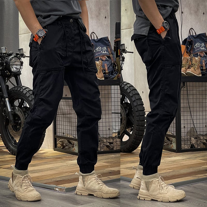 Men's comfortable casual cargo pants, ideal for hiking, camping, or everyday wear; durable & practical.