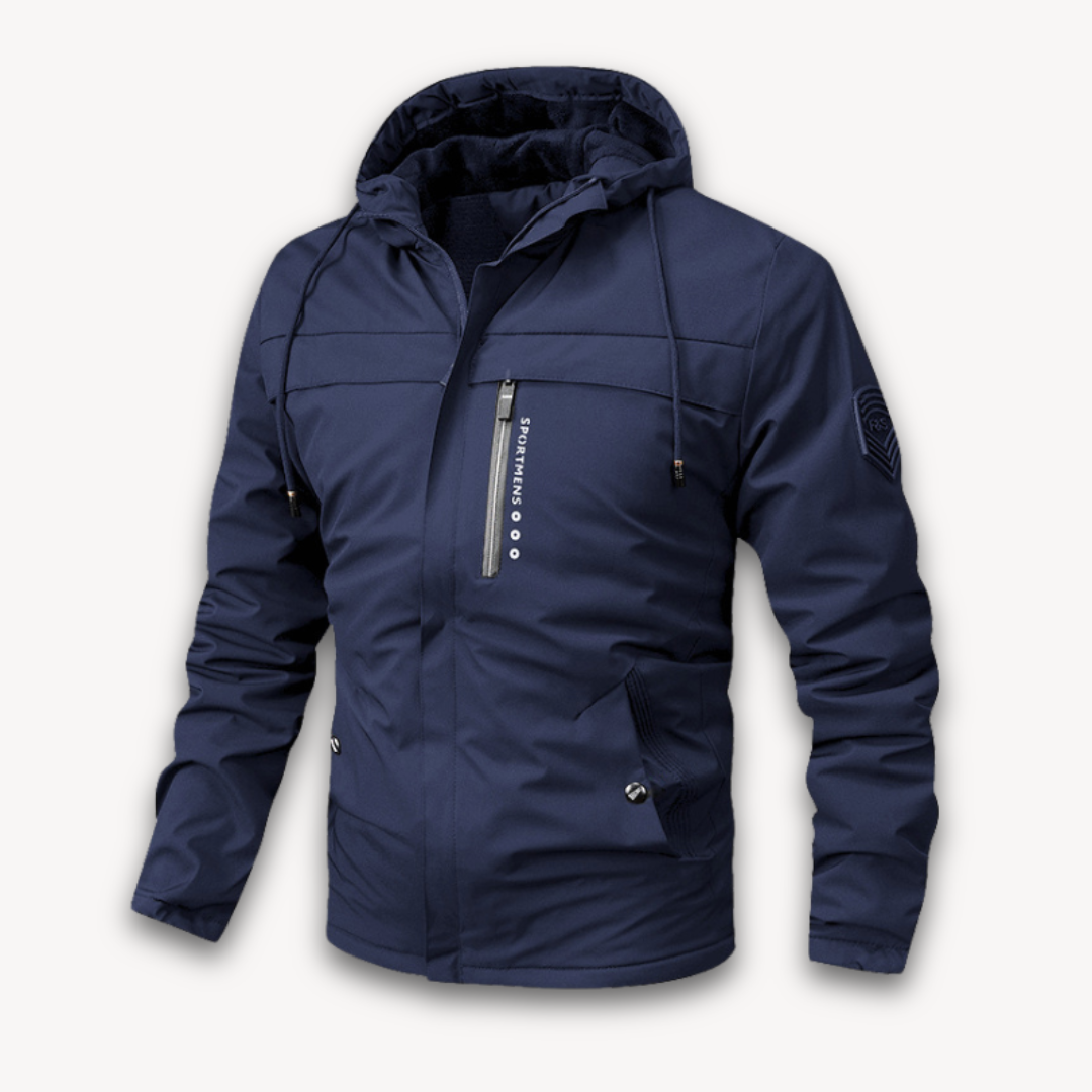 Men's versatile windbreaker jacket; waterproof, hooded & perfect for outdoor adventures & daily wear.