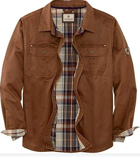 Men's durable waxed trucker jacket in classic style. Water-resistant outerwear for all-season wear.