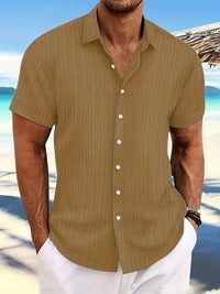 Essential men's short-sleeve summer shirt. Casual, regular fit for effortless warm weather fashion & comfort.