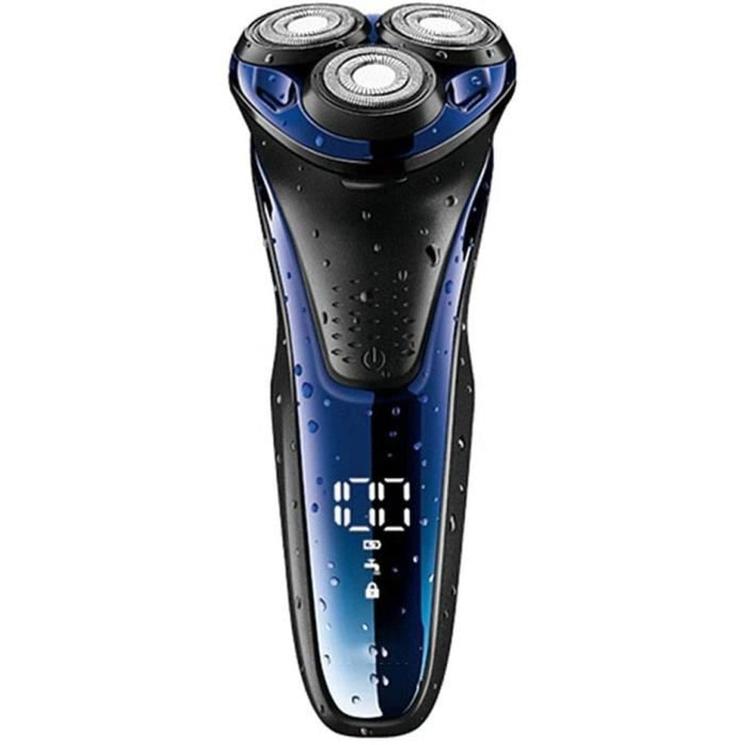 Men's electric shaver with flexible 3D heads for a smooth, close shave. Cordless & waterproof grooming.