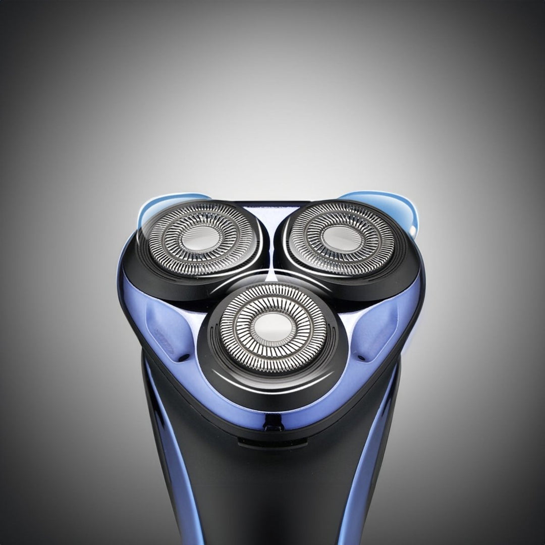 Rechargeable cordless electric shaver for men. Features 3D flexible heads & waterproof design for easy, hygienic use.