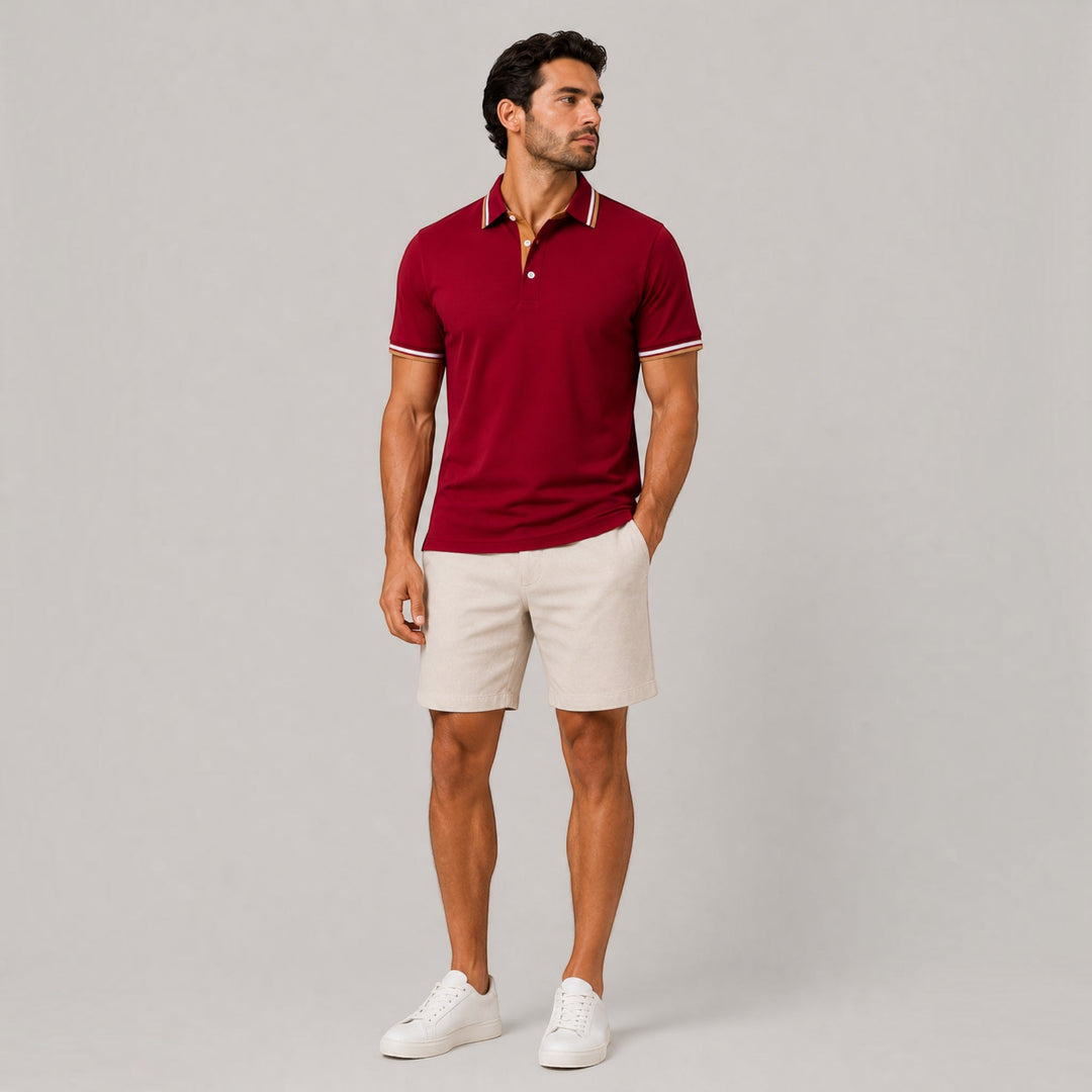 Men's elegant 2-piece polo set for versatile smart-casual style.