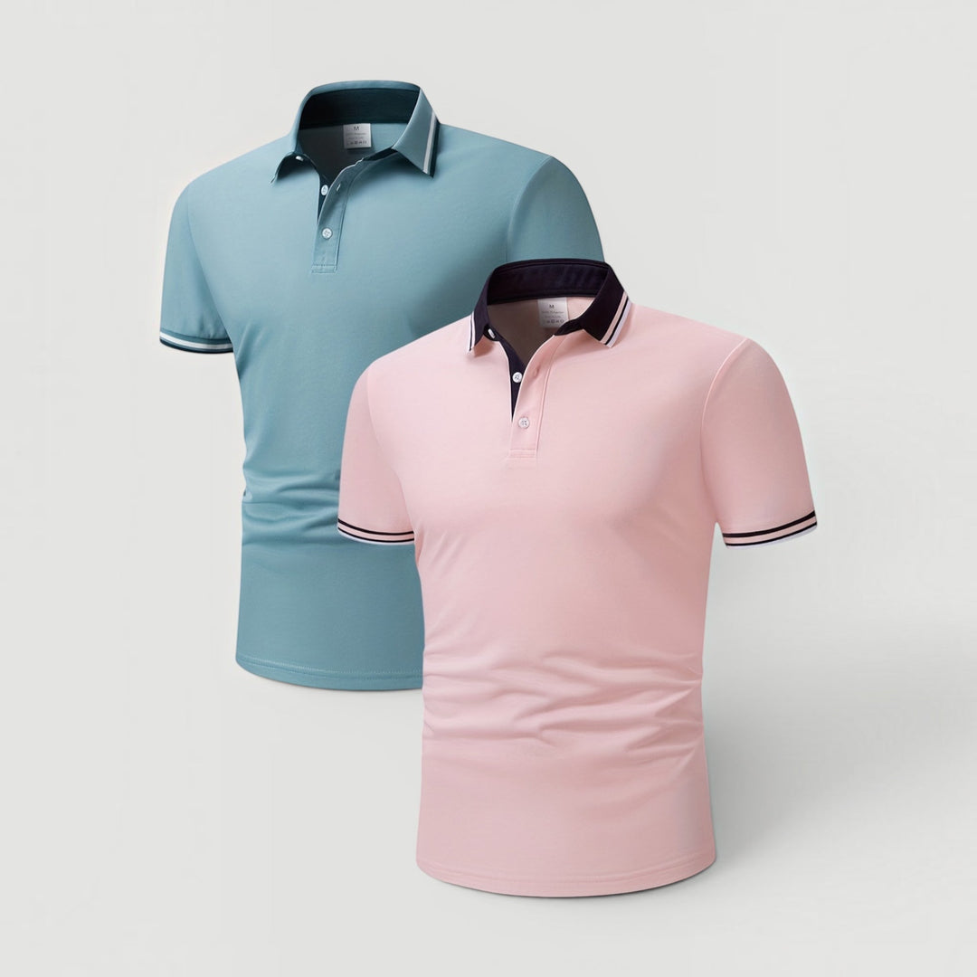 Men's complete smart-casual polo set, combining elegant style, comfort, & versatility.