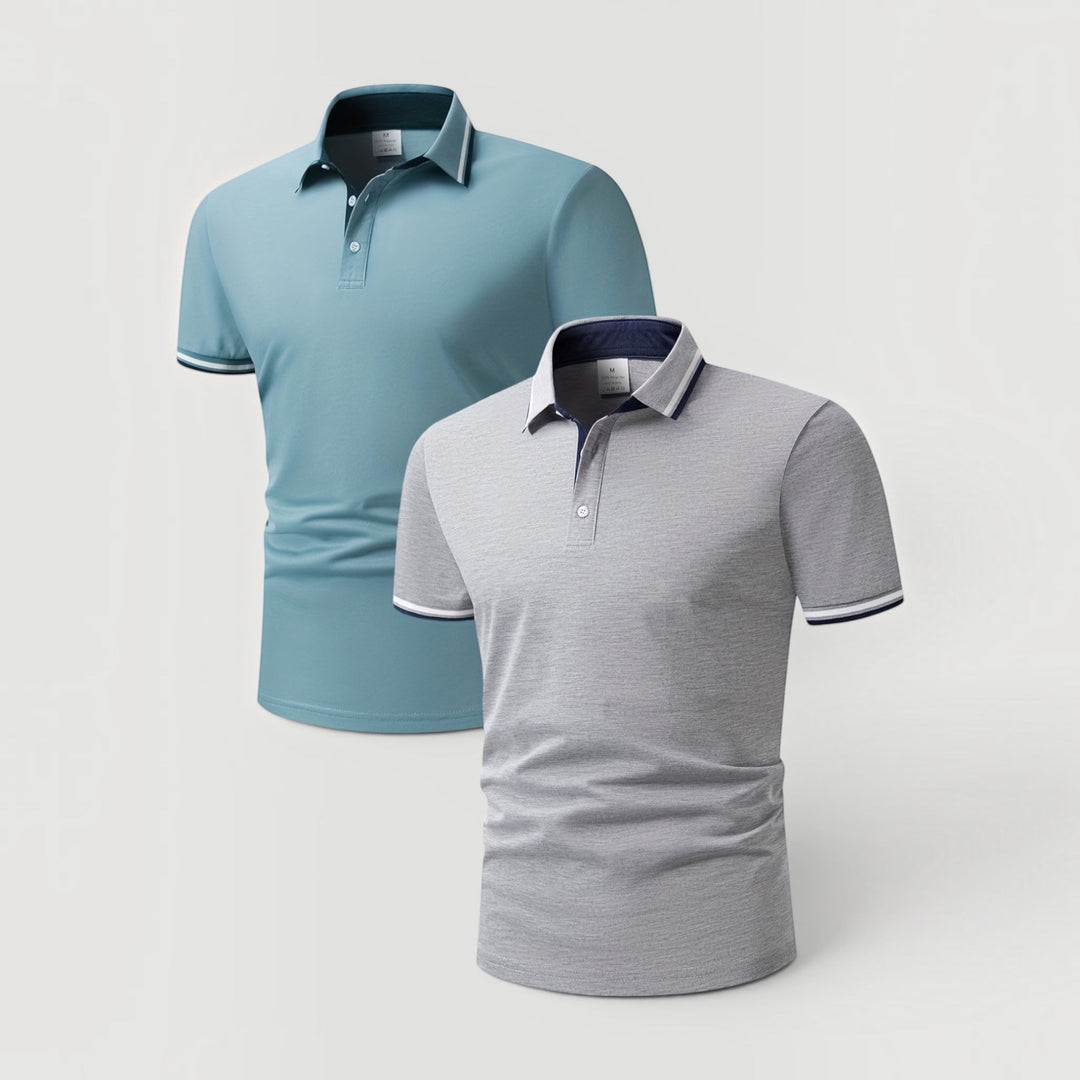 Professional men's smart-casual 2-piece polo set for stylish workwear.