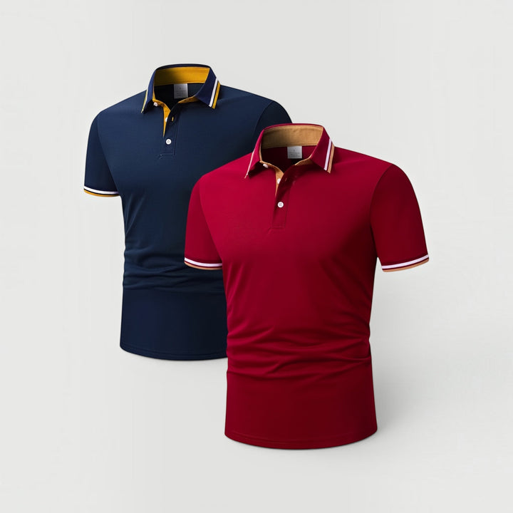Premium men's 2-piece polo set, featuring comfortable knitwear for elegant looks.
