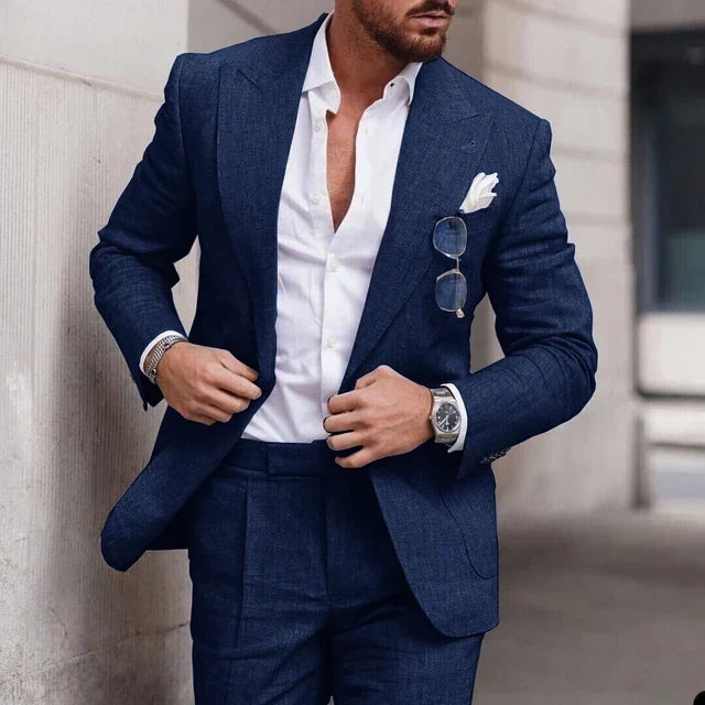 Men's fashion wedding suit, 2-piece formal attire for a sophisticated, tailored look.