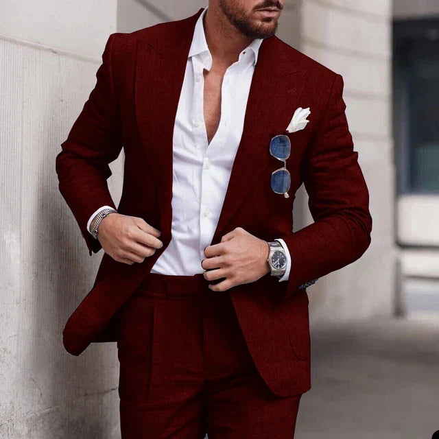 Men's smart 2-piece suit, tailored formal attire for special occasion & wedding events.