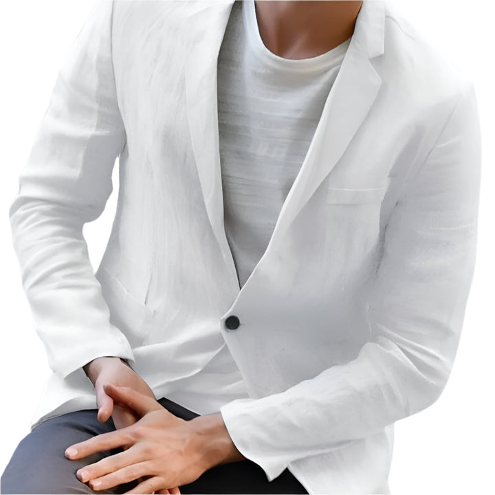 Men's elegant & casual lightweight blazer, perfect for smart casual spring/summer fashion. Versatile modern fit.