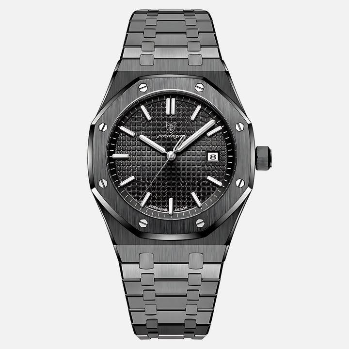 Elegant men's dress watch with classic design, stainless steel finish, and Roman numerals. Perfect for formal wear.