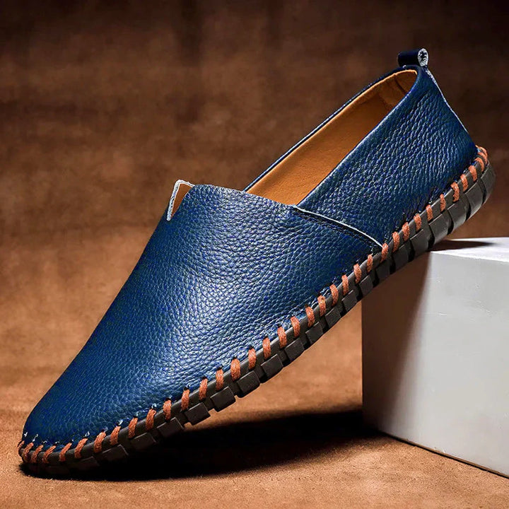Light brown men's elegant matte loafers, perfect blend of casual and dress footwear.