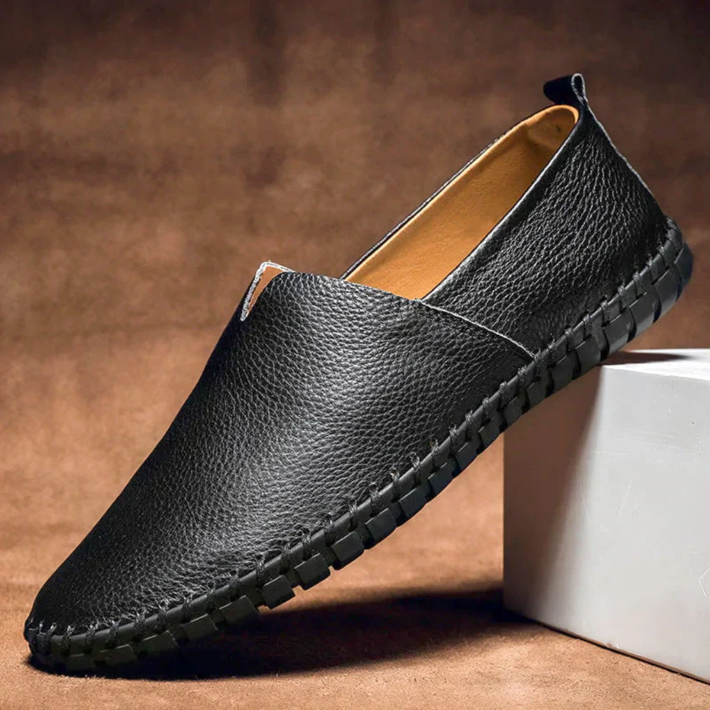 White matte slip-on loafers, men's stylish and comfortable shoes for a modern look.