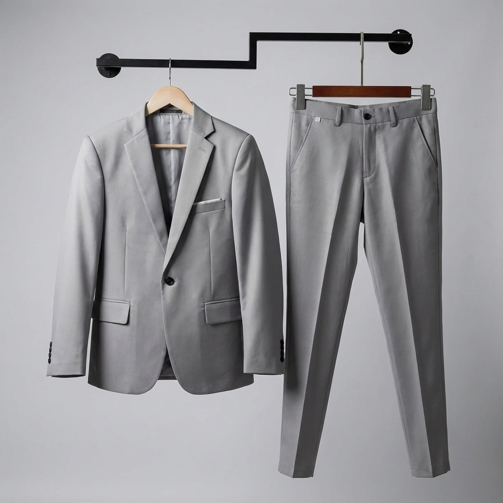 Premium tailored suit for men, providing comfort & elegance. Ideal professional attire for business meetings & events.